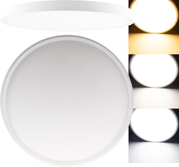 Lampada da soffitto a LED ChiliTec 40 cm, 32 W, CCT, 3 tonalità di luce regolabili, 230 V, profilo piatto da 25 mm, illuminazione interna, corpo in bianco [Classe energetica F]
