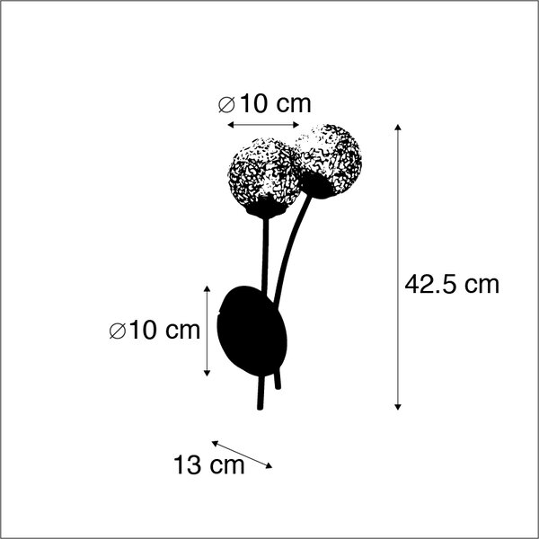 Applique rustica ruggine interruttore 2 luci - KRETA