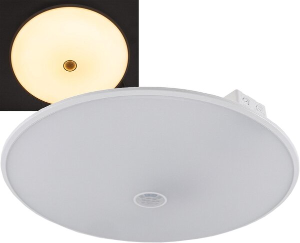 Lampada da soffitto a LED ChiliTec da 26 cm con sensore di movimento PIR, 15 W, 1157 lm, modello GRACIOSA, con sensore, IP54, luce bianco caldo 3000 K