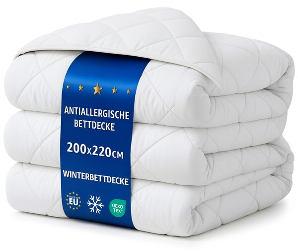 Coperta 200x220 coperta invernale coperta coperta per dormire coperta per l'inverno autunno coperta per allergici microfibra ipoallergenica king size 200 x 220 bianco