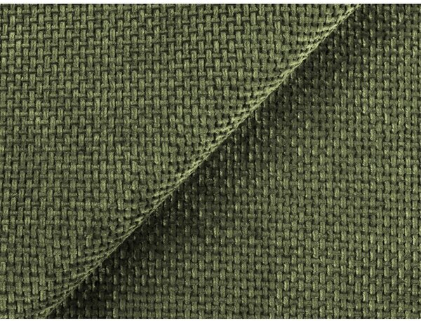 Divano angolare verde allungabile/con contenitore (con penisola a destra/a L) con rivestimento in ciniglia Kona – Makamii