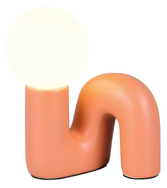 Lampada da tavolo arancione in ceramica (altezza totale 21,5 cm) Quinn – Reality