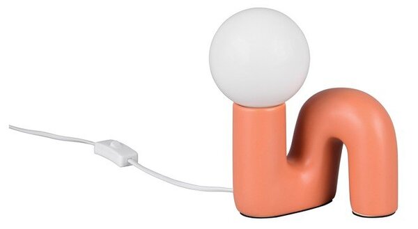 Lampada da tavolo arancione in ceramica (altezza totale 21,5 cm) Quinn – Reality