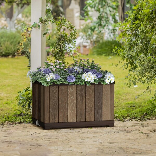 Vaso per fiori in plastica con sistema di auto-irrigazione Deco Rectangle – Keter