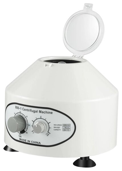 Centrifuga da laboratorio - Centrifuga da banco a bassa velocità - 4000 giri/min - capacità 6 x 20 ml - tempo e velocità regolabili - spina di tipo europeo - colore bianco