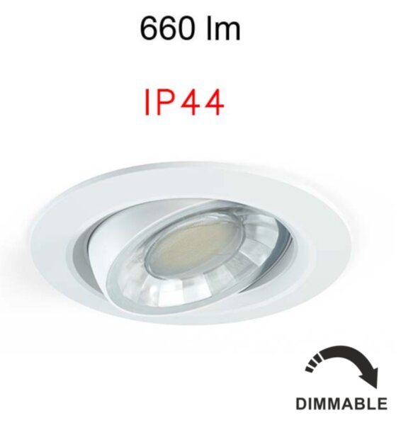 Downlight compac r 8w luce naturale 4000k beneito faure bianco ip44