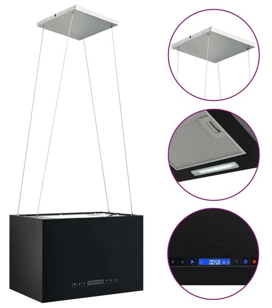 Cappa da Cucina ad Isola Sospesa LCD Sensore 55 cm in Acciaio