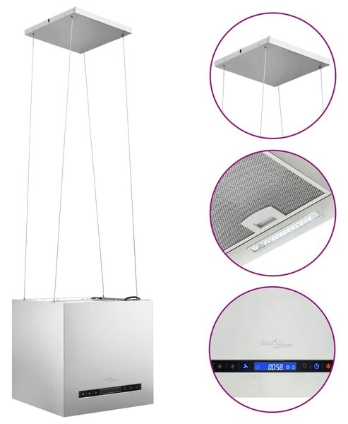 Cappa da Cucina ad Isola Sospesa LCD con Sensore 37 cm Acciaio