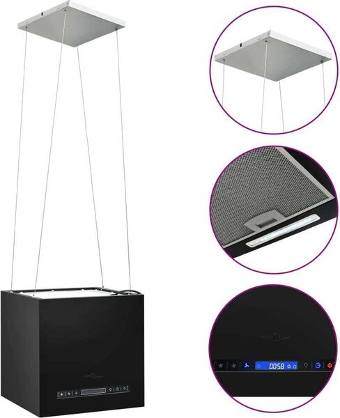 Cappa da Cucina ad Isola Sospesa LCD Sensore 37 cm in Acciaio