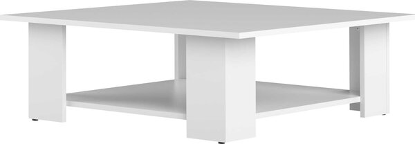 LIME Tavolino quadrato in melamina bianca in stile moderno - L 67 x L 67 cm