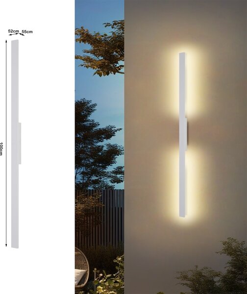 Brilagi - Applique da esterno LUNA LED/24W/230V 3000K IP65 100 cm bianco CRI 90