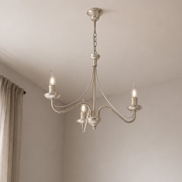 Lampadario a catena ANTON 3xE14/60W/230V bianco patinato