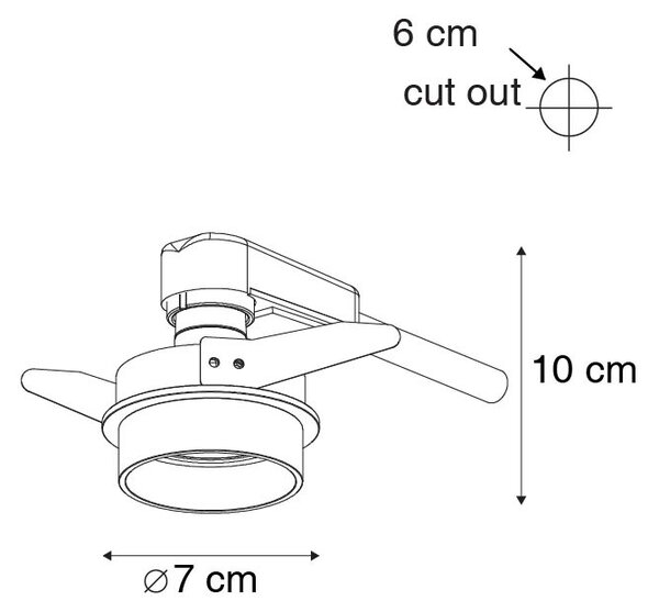 Set di 6 faretti da incasso moderni neri con interno dorato - Insta