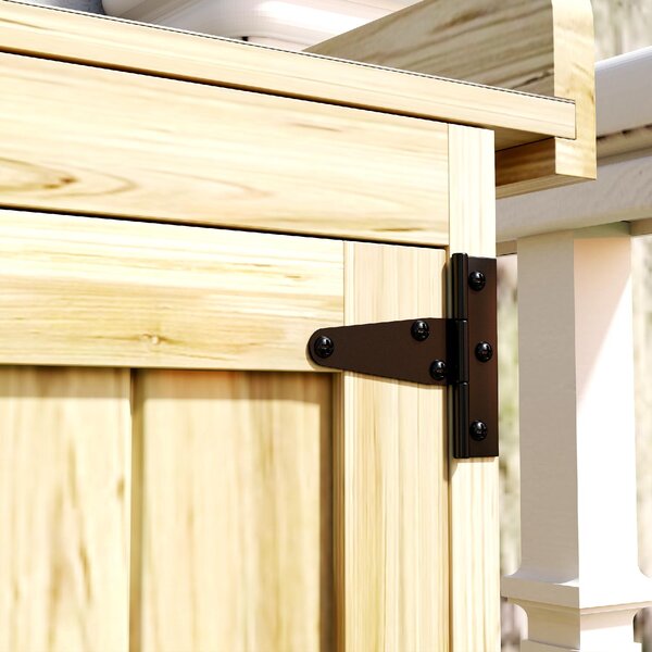 VivaGarden Armadietto da Esterno / Balcone in Legno di Abete 2 Ante 1 Ripiano Dimensioni 74x43x88 cm colore Legno