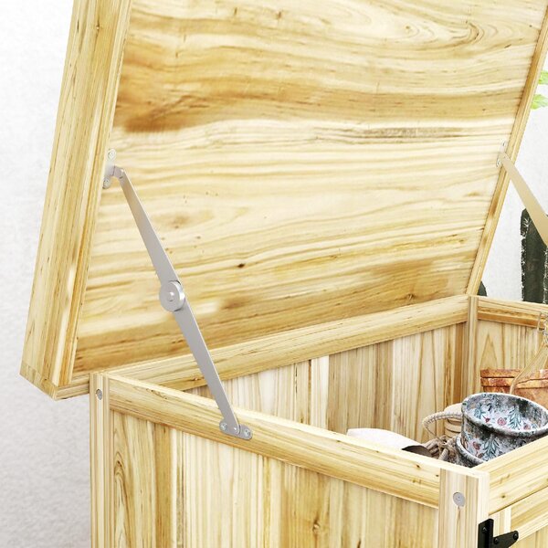 VivaGarden Armadietto da Esterno / Balcone in Legno di Abete 2 Ante 1 Ripiano Dimensioni 74x43x88 cm colore Legno