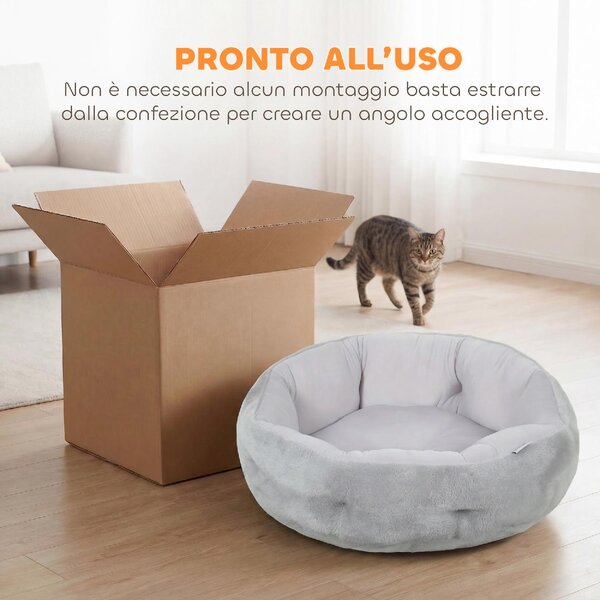 AllMyPets Cuccia per Gatti e Cani di Piccola Taglia da Interno Reversibile colore Grigio Chiaro