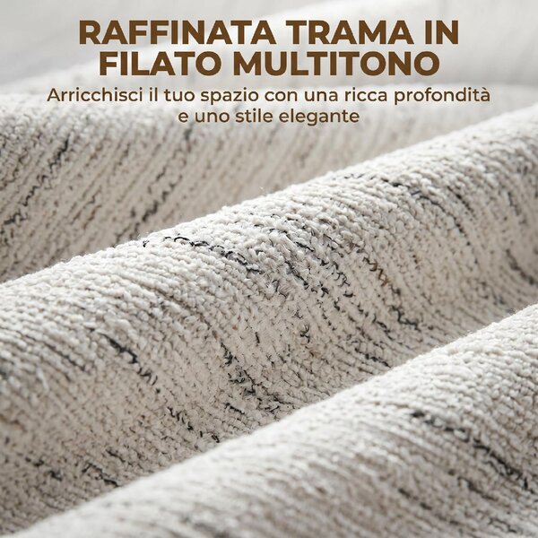 DecHome Divano 2 Posti Moderno in Tessuto effetto Lino Dimensioni 131x78x83 cm colore Bianco