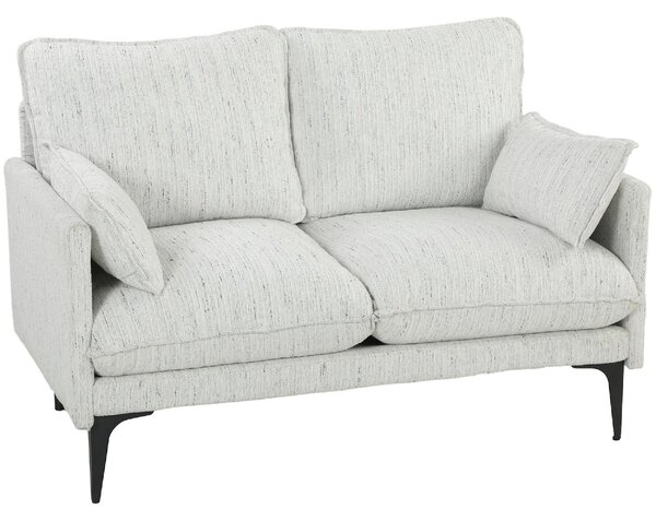 DecHome Divano 2 Posti Moderno in Tessuto effetto Lino Dimensioni 131x78x83 cm colore Bianco