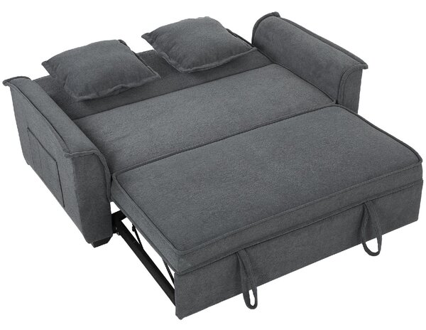 DecHome Divano Letto Clic-Clac 2 Posti Moderno in Ciniglia Dimensioni 168x85x86 cm colore Grigio Scuro