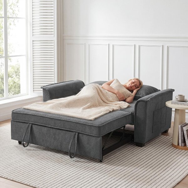 DecHome Divano Letto Clic-Clac 2 Posti Moderno in Ciniglia Dimensioni 168x85x86 cm colore Grigio Scuro
