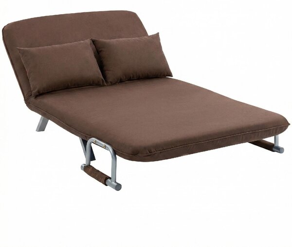 DecHome Divano Letto Clic-Clac 2 Posti Moderno in Ecopelle Dimensioni 111x80x78 cm colore Marrone