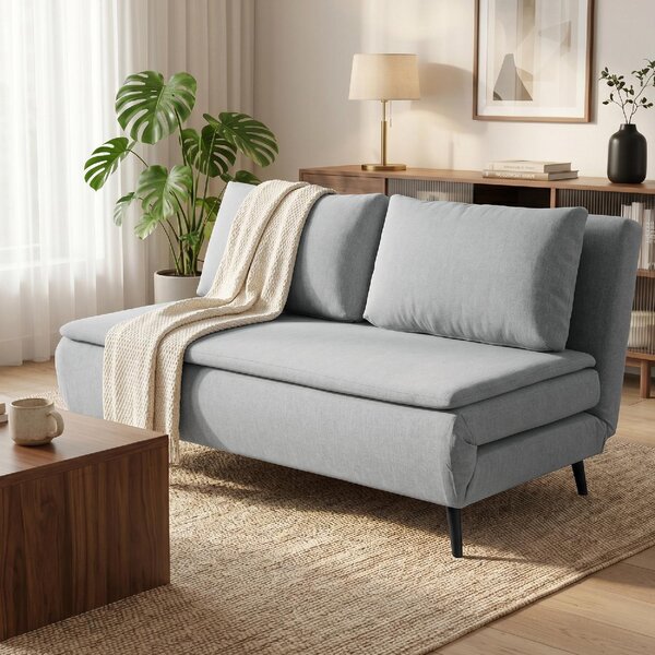 DecHome Divano Letto Clic-Clac 2 Posti Moderno in Tessuto Dimensioni 135x90x78 cm colore Grigio Chiaro