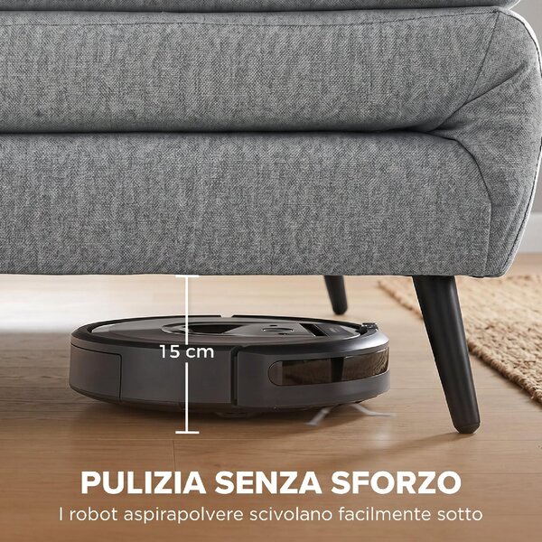 DecHome Divano Letto Clic-Clac 2 Posti Moderno in Tessuto Dimensioni 135x90x78 cm colore Grigio Chiaro