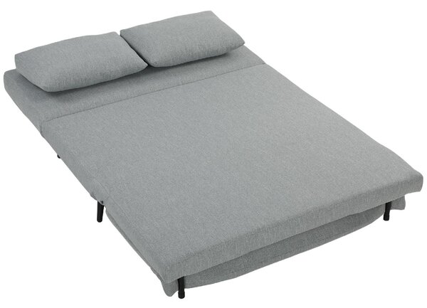 DecHome Divano Letto Clic-Clac 2 Posti Moderno in Tessuto Dimensioni 135x90x78 cm colore Grigio Chiaro