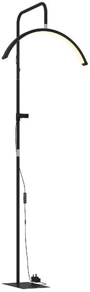 DecHome Lampada da Terra LED con Testa a Mezza Luna Altezza e Temperatura colori Regolabili Telecomando colore Nero