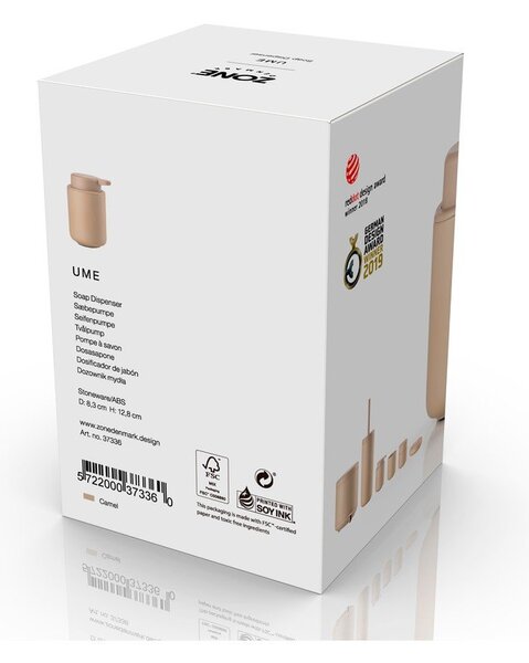 Dispenser per sapone beige in gres 250 ml Ume – Zone