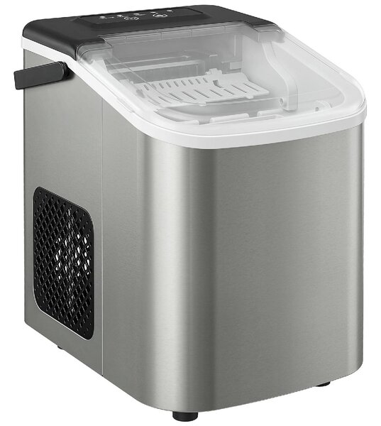 DecHome Macchina Ghiaccio 12kg/24h 9 Cubetti in 7-10 Minuti con Sistema Autopulente colore Argento