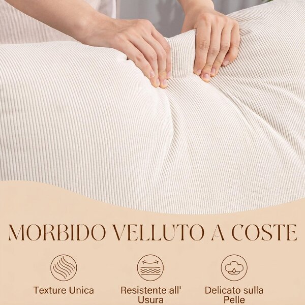 DecHome Poltrona a Dondolo Vintage in Velluto Dimensioni 70x89x97.5 cm colore Crema