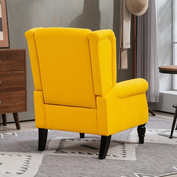 DecHome Poltrona Classica in Velluto Dimensioni 74x86x102 cm colore Giallo