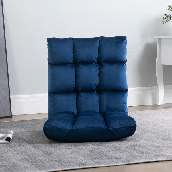 DecHome Poltrona da Terra Moderna in Velluto Dimensioni 55x71x53.5 cm colore Blu