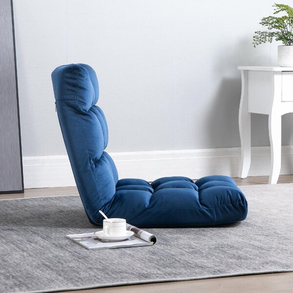 DecHome Poltrona da Terra Moderna in Velluto Dimensioni 55x71x53.5 cm colore Blu