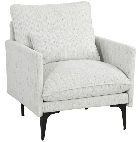 DecHome Poltrona Moderna in Tessuto Effetto Lino Dimensioni 73x80x80 cm colore Bianco