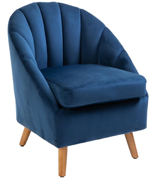 DecHome Poltrona Moderna in Velluto Dimensioni 67x65x77 cm colore Blu