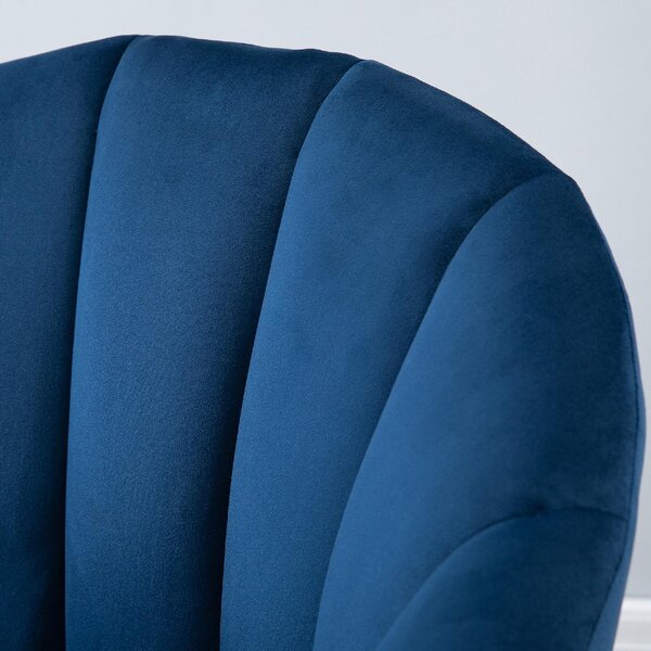 DecHome Poltrona Moderna in Velluto Dimensioni 67x65x77 cm colore Blu