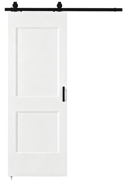 DecHome Porta Scorrevole a Muro in Legno di Pino con Binario Guida e Kit di Montaggio 76.2x3.5x213.4 cm colore Bianco