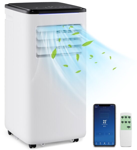 Costway Condizionatore d'aria portatile 9000 BTU con raffreddamento modalità sonno, Condizionatore d'aria portatile timer 24h Bianco