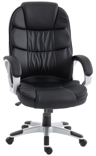 Icon Space Sedia da Ufficio Ergonomica in Ecopelle con Braccioli colore Nero