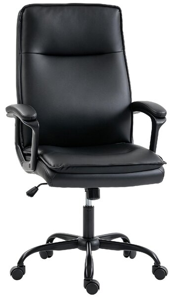 Icon Space Sedia da Ufficio Ergonomica in Ecopelle con Braccioli colore Nero
