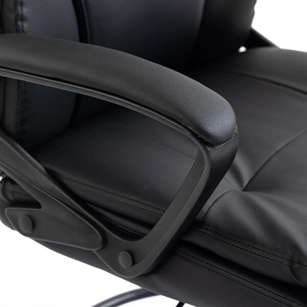 Icon Space Sedia da Ufficio Ergonomica in Ecopelle Schienale Alto Braccioli colore Nero
