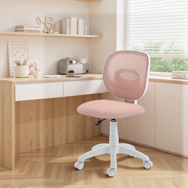 Icon Space Sedia da Ufficio Ergonomica in Tessuto a Rete Senza Braccioli colore Rosa
