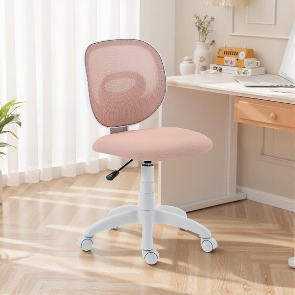 Icon Space Sedia da Ufficio Ergonomica in Tessuto a Rete Senza Braccioli colore Rosa
