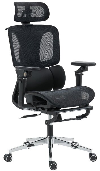 Icon Space Sedia da Ufficio Ergonomica Reclinabile con Braccioli e Poggiatesta colore Nero
