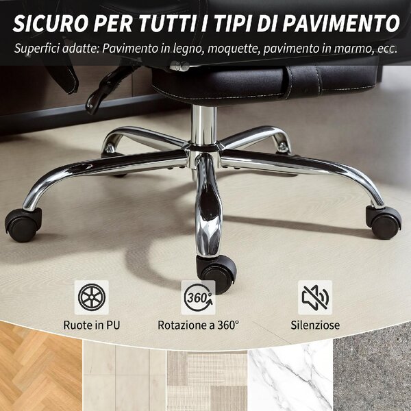 Icon Space Sedia da Ufficio Ergonomica Reclinabile Massaggiante e Riscaldata in Pelle PU con Poggiapiedi colore Nero
