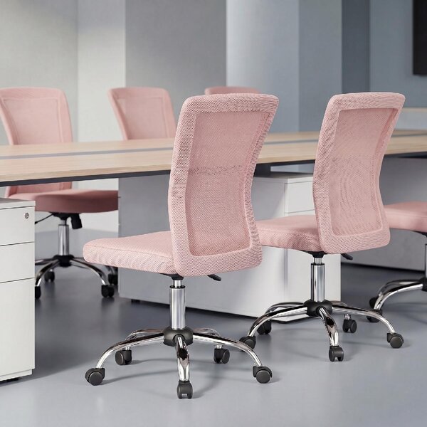 Icon Space Sedia da Ufficio Ergonomica Senza Braccioli in Tessuto colore Rosa