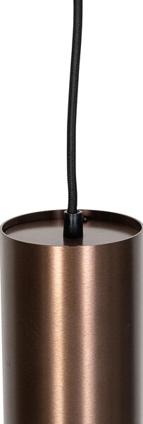 Lampada a sospensione di design bronzo scuro incl. adattatore per binario monofase - Slimline Tubo