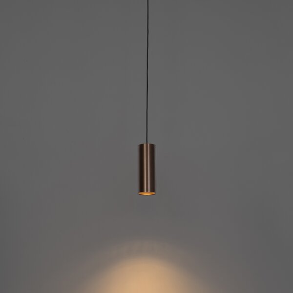 Lampada a sospensione di design bronzo scuro incl. adattatore per binario monofase - Slimline Tubo
